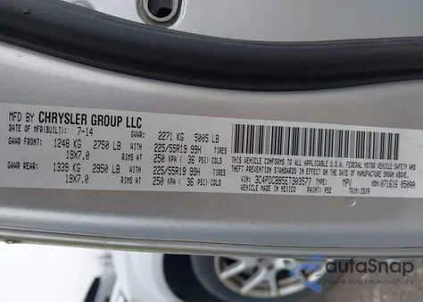 2014 Dodge Journey Sxt z USA, uszkodzony, nr VIN 3C4PDCBB5ET303577